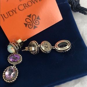 Gorgeous opal and amethyst stones drop earrings